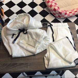 White and Black Jogger Set